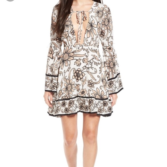 For Love & Lemons Ayla plunging floral minidress - Picture 3 of 8